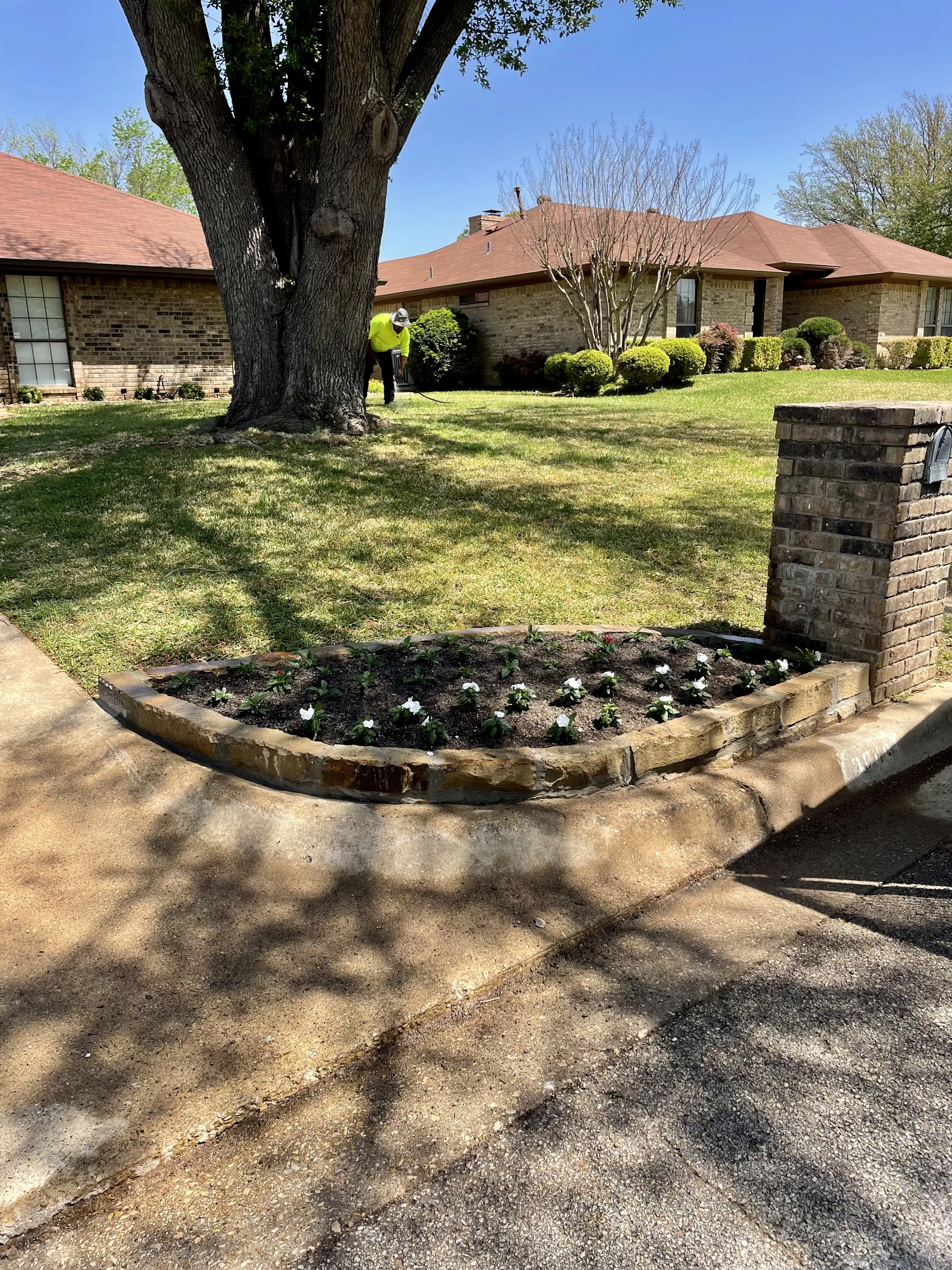 New flower bed installed in Southlake, TX